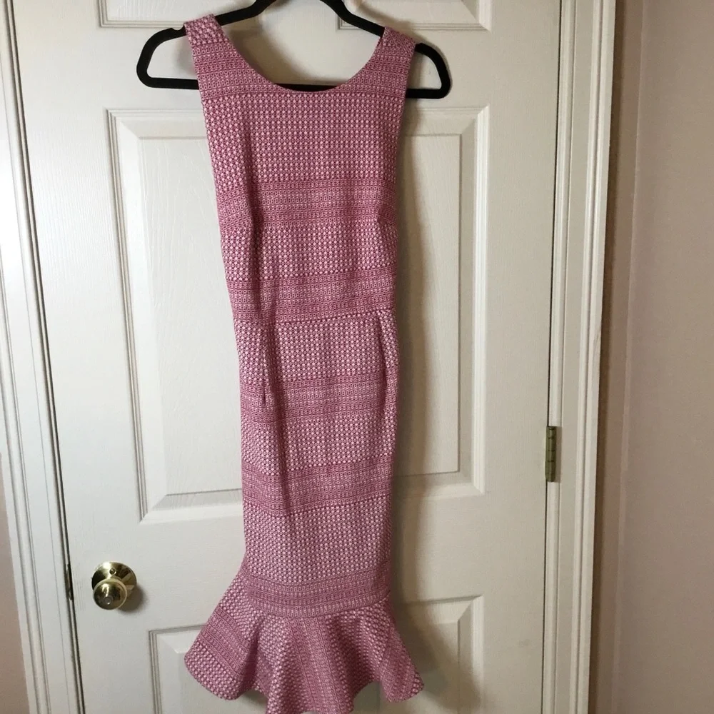 Banana Republic Red/Pink Crisscrossed Back Sleeveless Ruffle Dress - Size 2